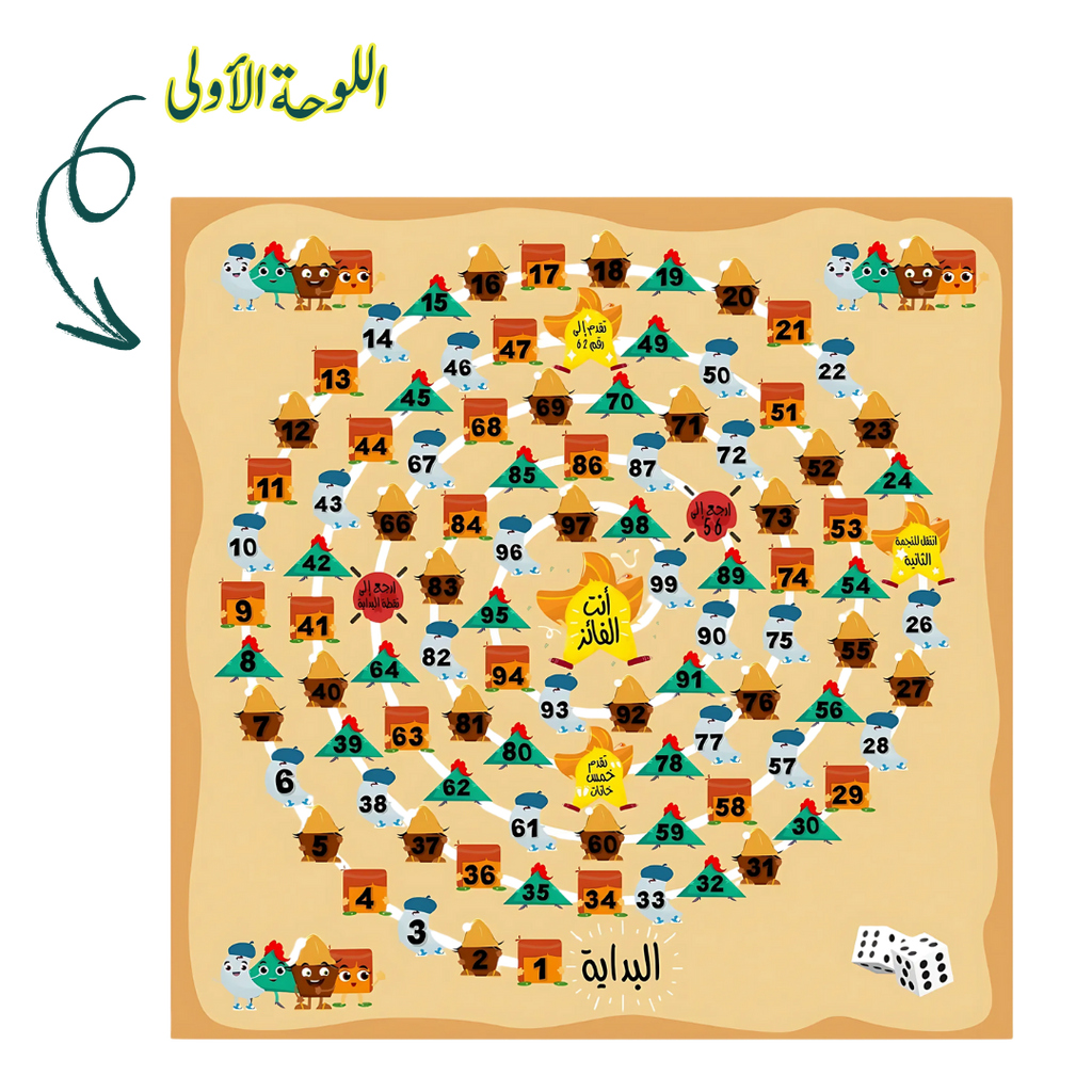 لعبة حلزون الكلمات (السلم والثعبان)