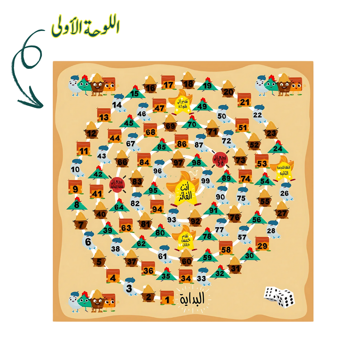 لعبة حلزون الكلمات (السلم والثعبان)